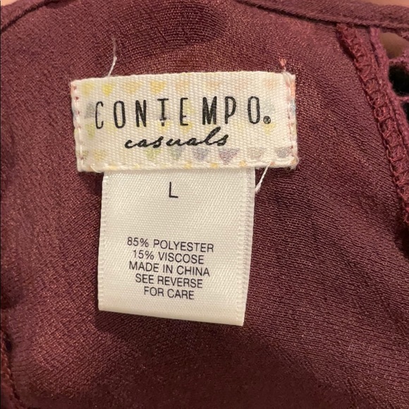 Contempo Maroon Open Shoulder Top - Picture 5 of 5